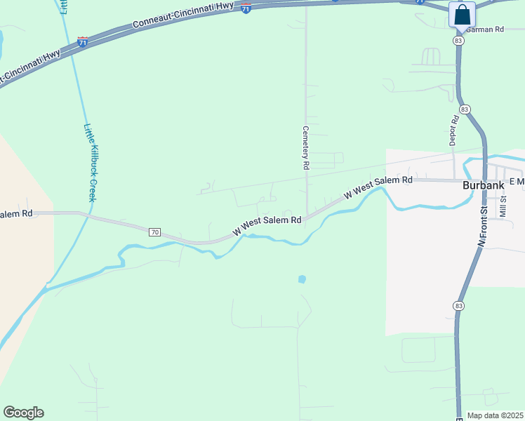 map of restaurants, bars, coffee shops, grocery stores, and more near 3713 West West Salem Road in Burbank