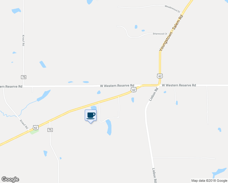 map of restaurants, bars, coffee shops, grocery stores, and more near 8099 West Western Reserve Road in Canfield