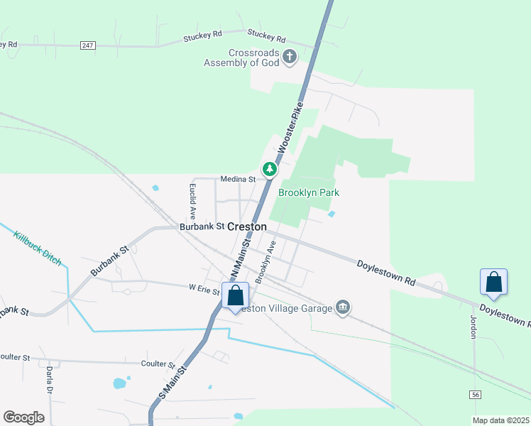 map of restaurants, bars, coffee shops, grocery stores, and more near 159 Ohio 3 in Creston