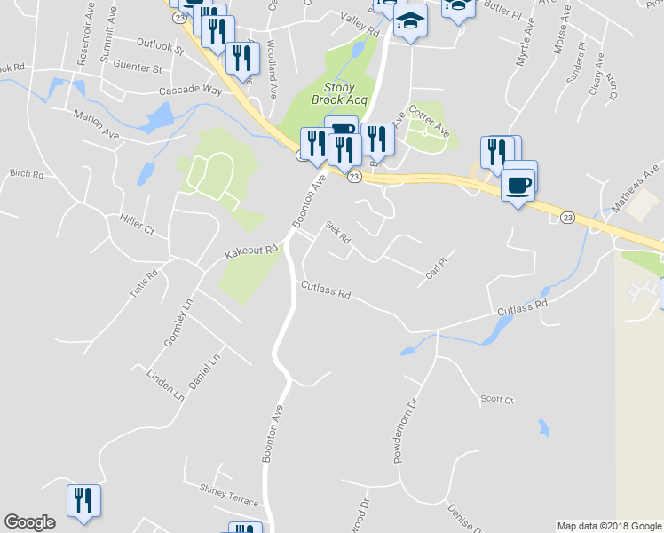 map of restaurants, bars, coffee shops, grocery stores, and more near 15 Dean Avenue in Butler