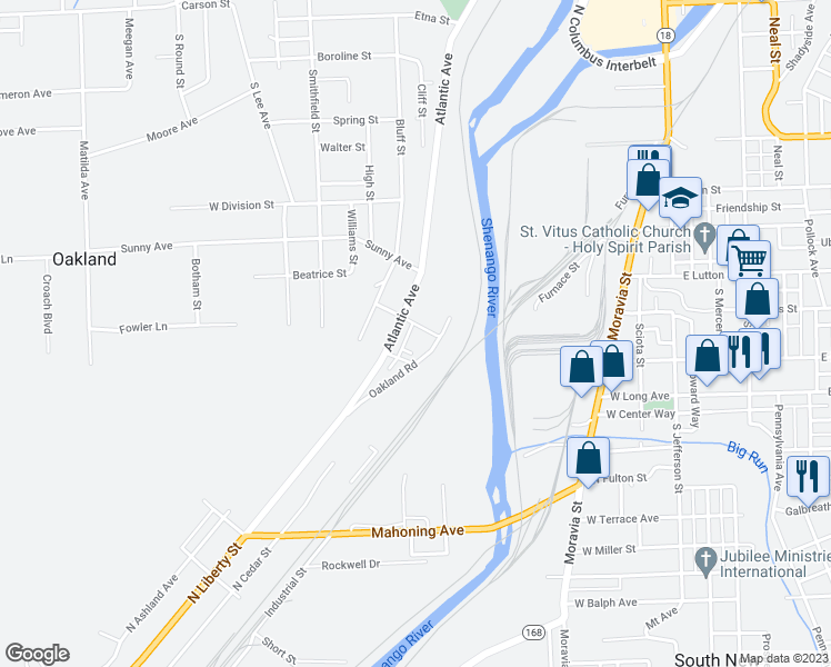 map of restaurants, bars, coffee shops, grocery stores, and more near 9 Madonna Drive in New Castle