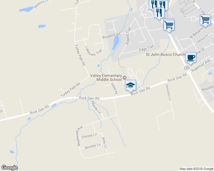 map of restaurants, bars, coffee shops, grocery stores, and more near 99 Michele Drive in Sugarloaf