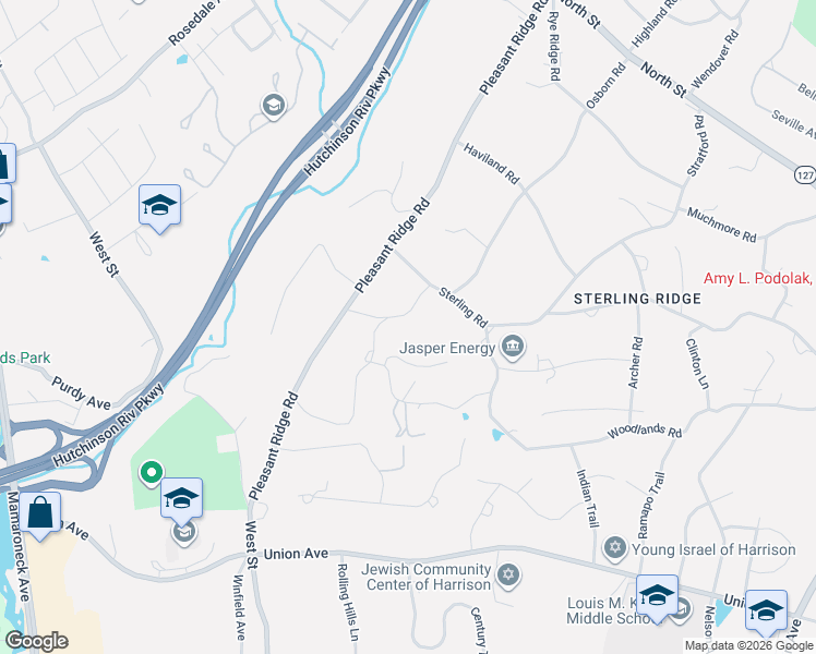 map of restaurants, bars, coffee shops, grocery stores, and more near 430 Sterling Road in Harrison