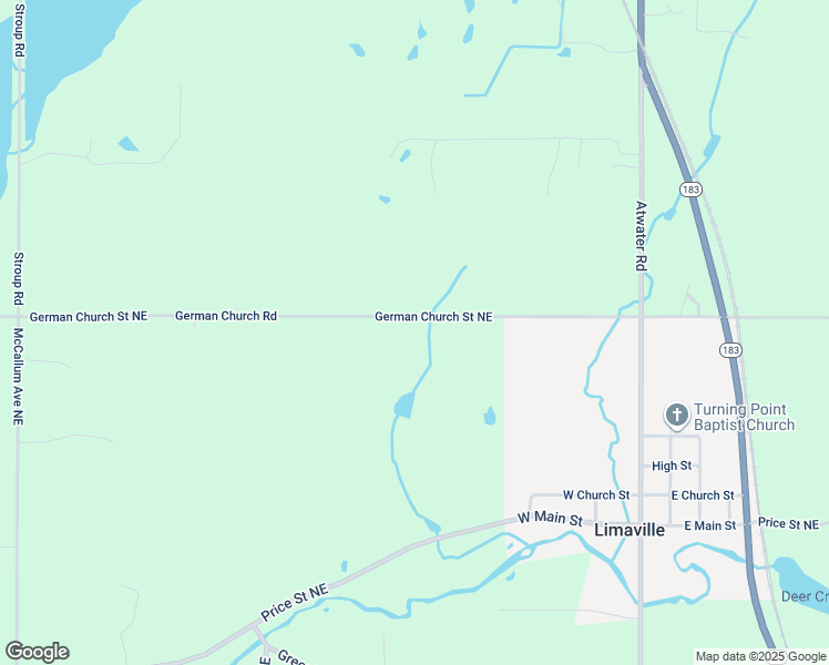 map of restaurants, bars, coffee shops, grocery stores, and more near 12500 German Church Road in Alliance
