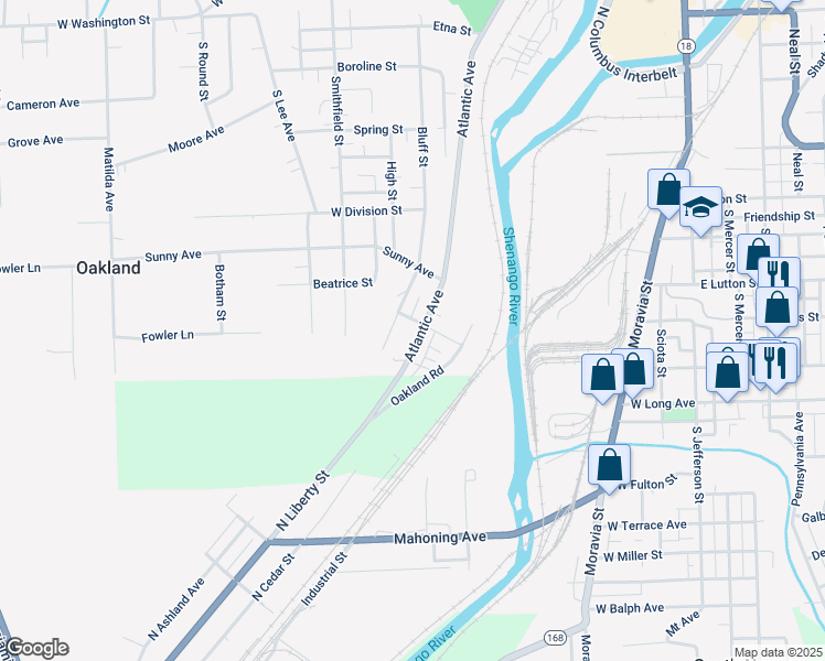 map of restaurants, bars, coffee shops, grocery stores, and more near 252 Elmwood Street in New Castle