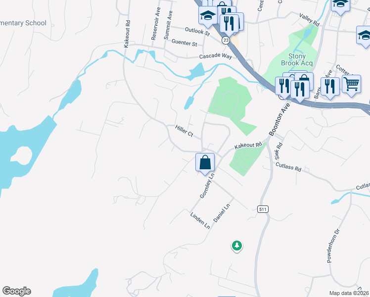 map of restaurants, bars, coffee shops, grocery stores, and more near 90 Kakeout Road in Butler