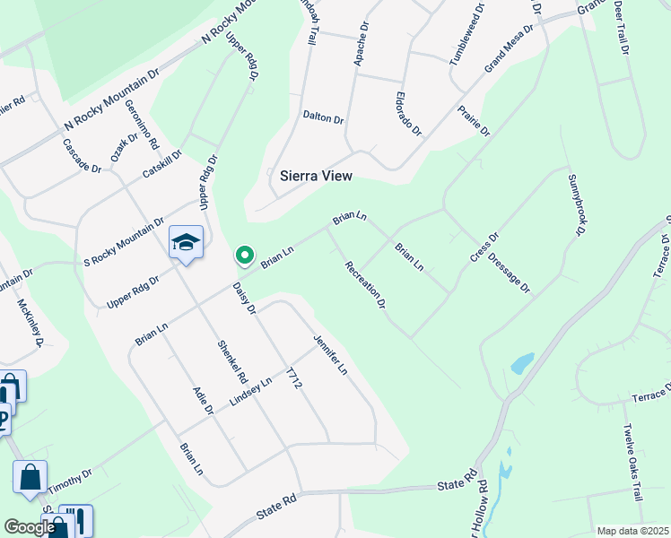 map of restaurants, bars, coffee shops, grocery stores, and more near 520 Recreation Drive in Effort