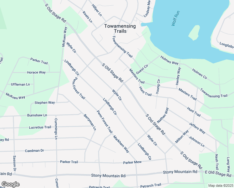 map of restaurants, bars, coffee shops, grocery stores, and more near Wylie Circle in Albrightsville