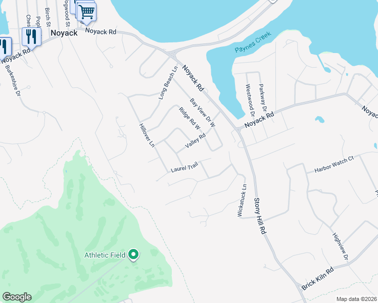 map of restaurants, bars, coffee shops, grocery stores, and more near 15 Laurel Trail in Sag Harbor