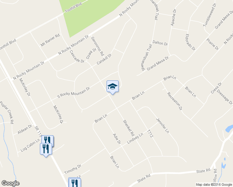 map of restaurants, bars, coffee shops, grocery stores, and more near 282 Upper Ridge Drive in Effort