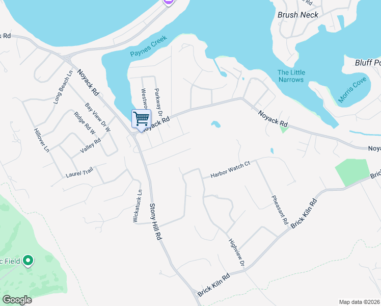 map of restaurants, bars, coffee shops, grocery stores, and more near 46 Rosewood Drive in Sag Harbor