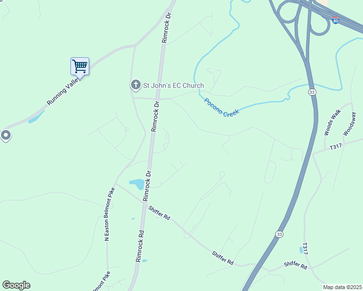 map of restaurants, bars, coffee shops, grocery stores, and more near 322 Windsor Way in Stroudsburg