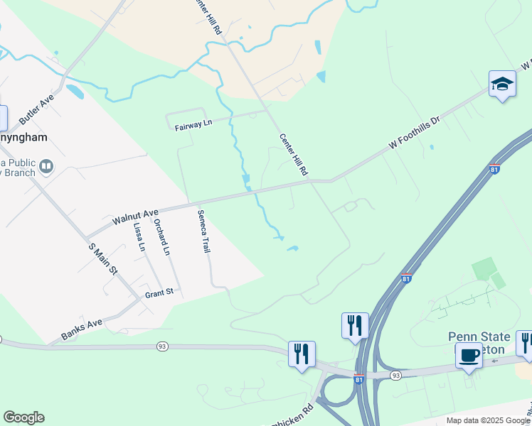 map of restaurants, bars, coffee shops, grocery stores, and more near 39 Mountain Road in Sugarloaf