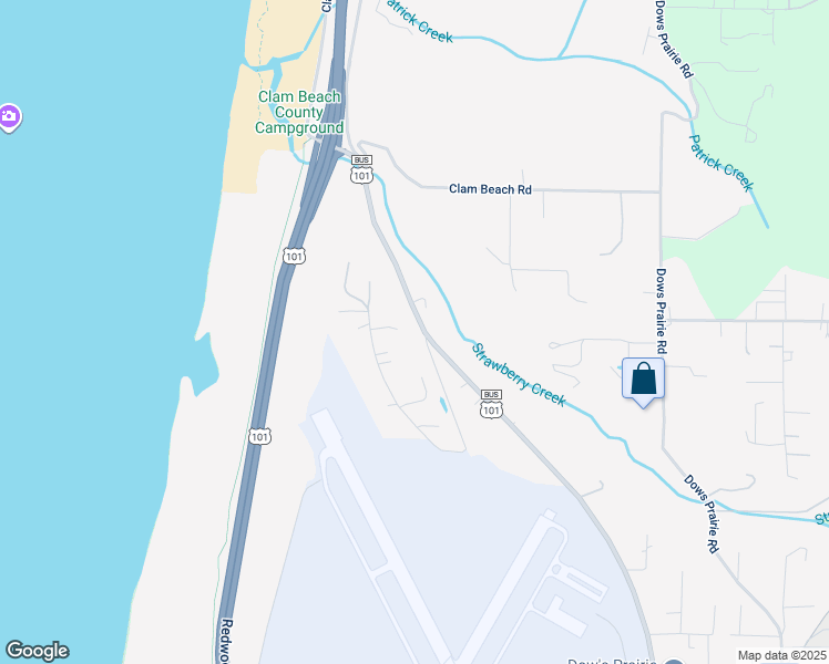 map of restaurants, bars, coffee shops, grocery stores, and more near 4560 Central Avenue in McKinleyville