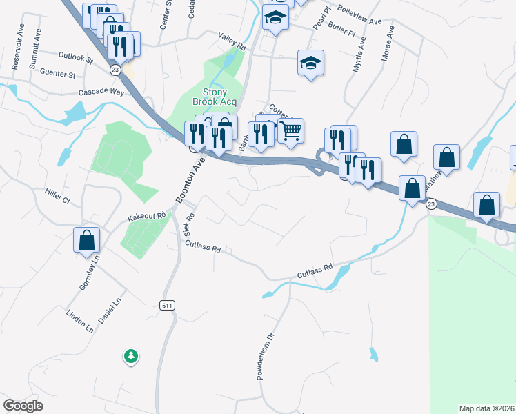 map of restaurants, bars, coffee shops, grocery stores, and more near 11 Alpine Drive in Kinnelon