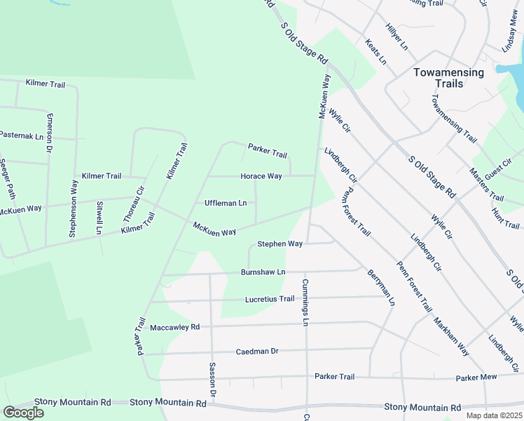 map of restaurants, bars, coffee shops, grocery stores, and more near 12 German Way in Albrightsville