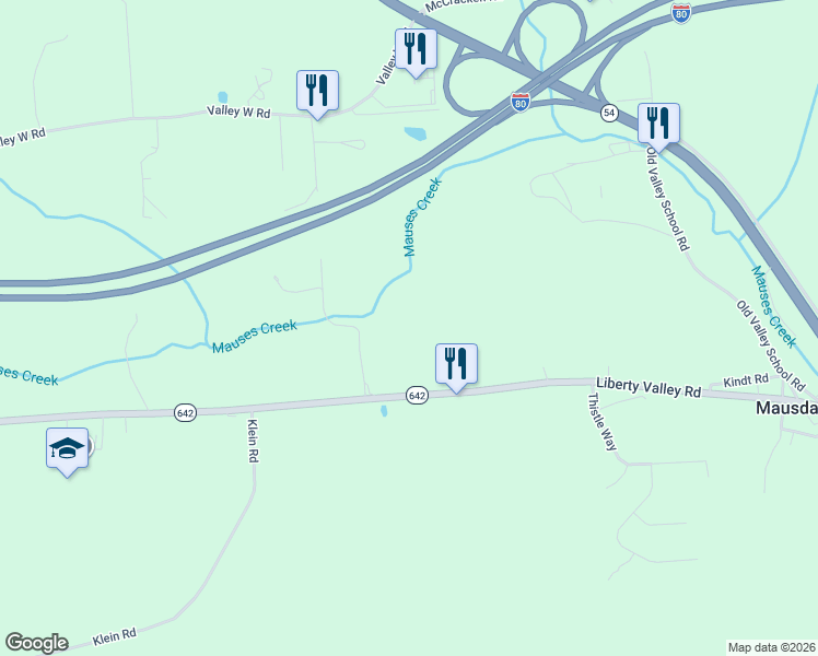 map of restaurants, bars, coffee shops, grocery stores, and more near 120 Liberty Valley Road in Danville