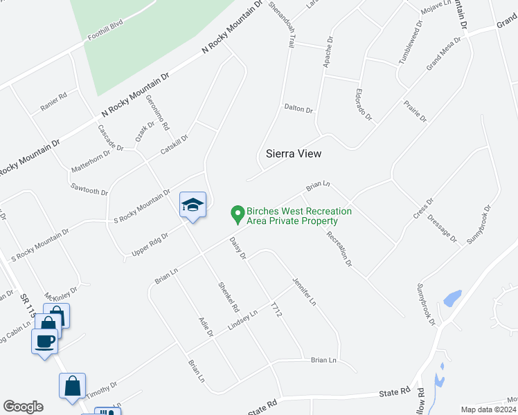 map of restaurants, bars, coffee shops, grocery stores, and more near 1210 Brian Lane in Effort