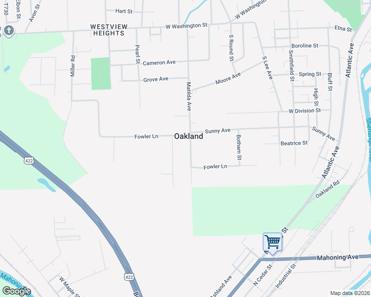 map of restaurants, bars, coffee shops, grocery stores, and more near 1210 Matilda Avenue in New Castle