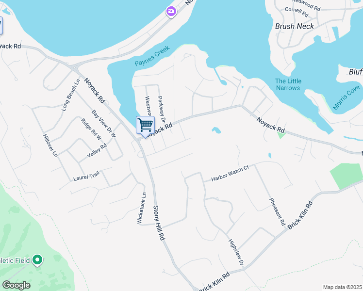 map of restaurants, bars, coffee shops, grocery stores, and more near 40 Pine Crest Lane in Sag Harbor