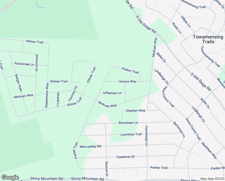 map of restaurants, bars, coffee shops, grocery stores, and more near 19 Uffleman Lane in Albrightsville