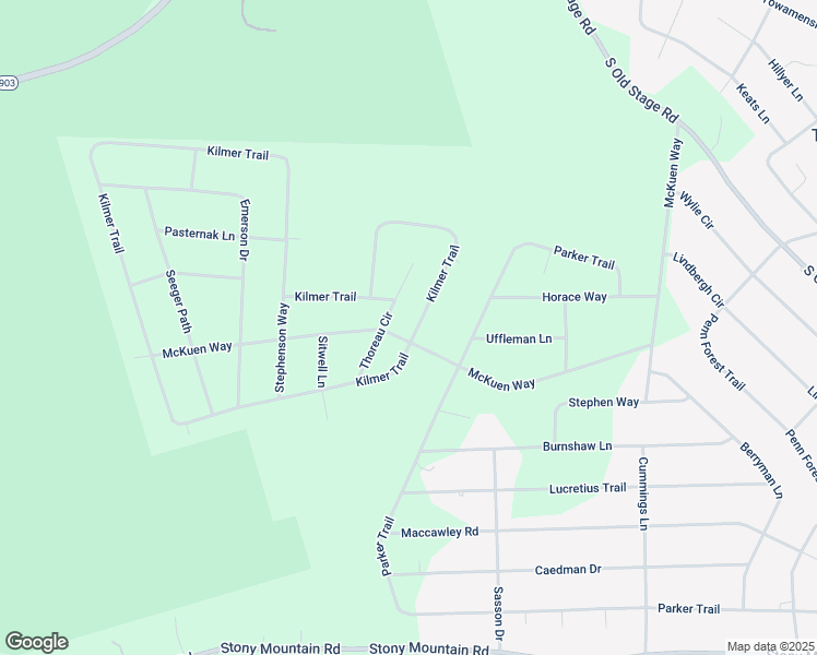 map of restaurants, bars, coffee shops, grocery stores, and more near 105 McKuen Way in Albrightsville