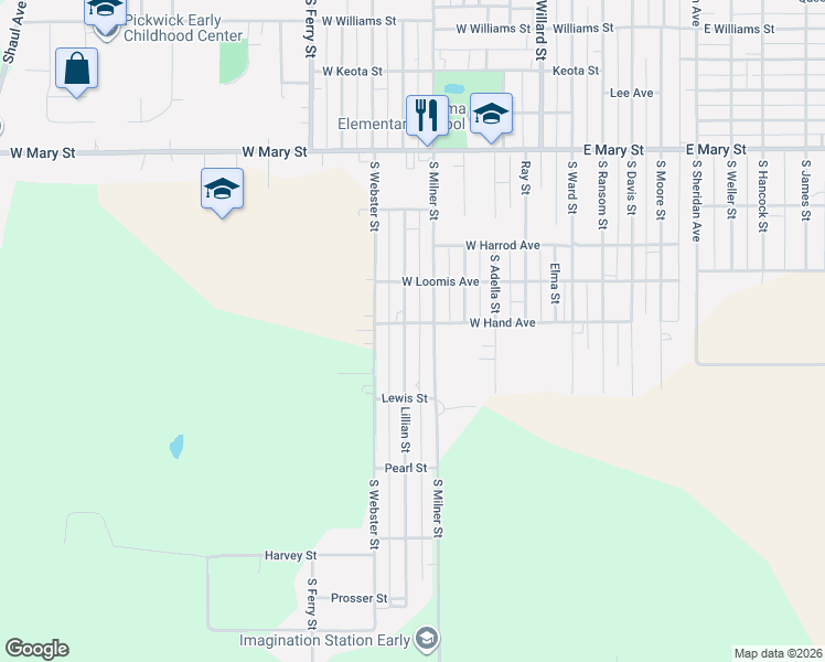 map of restaurants, bars, coffee shops, grocery stores, and more near 900-998 Lillian St in Ottumwa