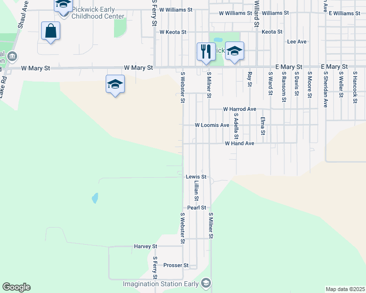map of restaurants, bars, coffee shops, grocery stores, and more near 909 South Webster Street in Ottumwa