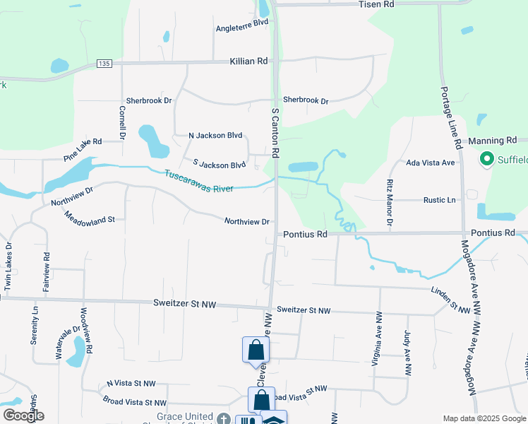 map of restaurants, bars, coffee shops, grocery stores, and more near 3177 Northview Drive in Uniontown
