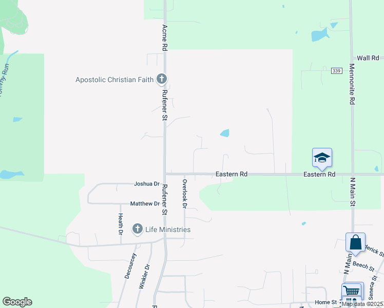 map of restaurants, bars, coffee shops, grocery stores, and more near 10 Hilltop Drive in Rittman