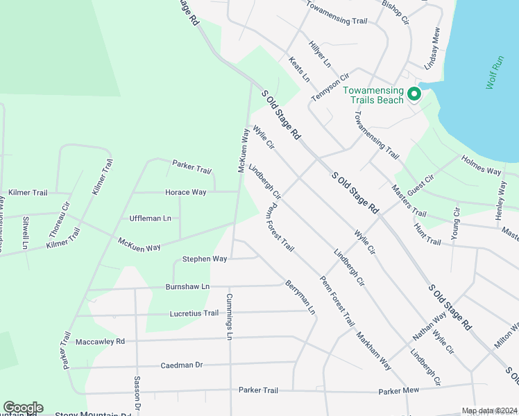 map of restaurants, bars, coffee shops, grocery stores, and more near 215 Penn Forest Trail in Albrightsville