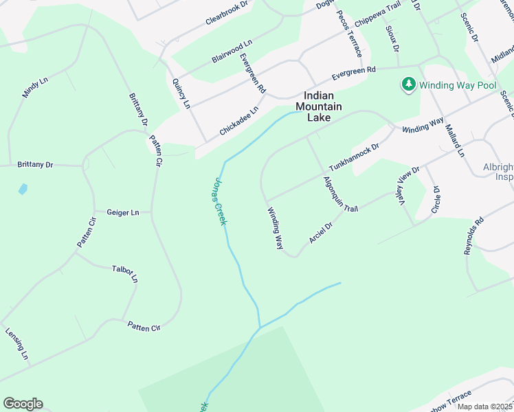 map of restaurants, bars, coffee shops, grocery stores, and more near 47 Winding Way in Albrightsville