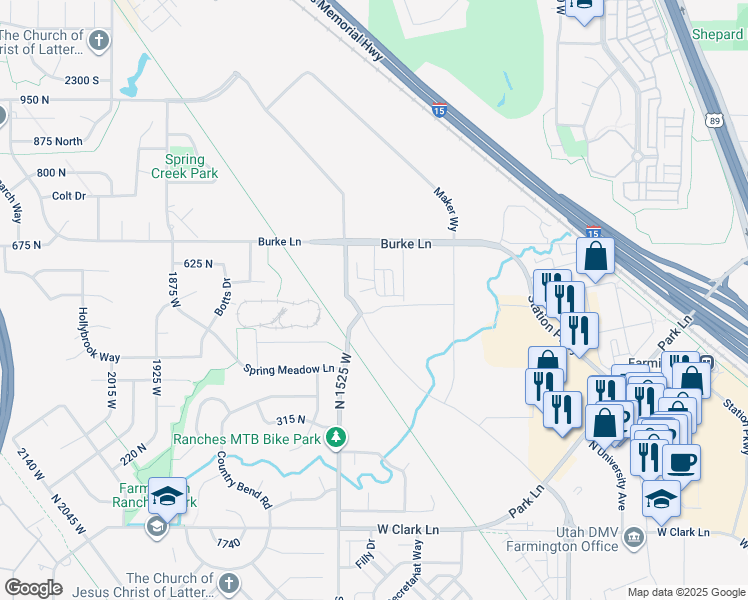 map of restaurants, bars, coffee shops, grocery stores, and more near 1472 West Cook Lane in Farmington