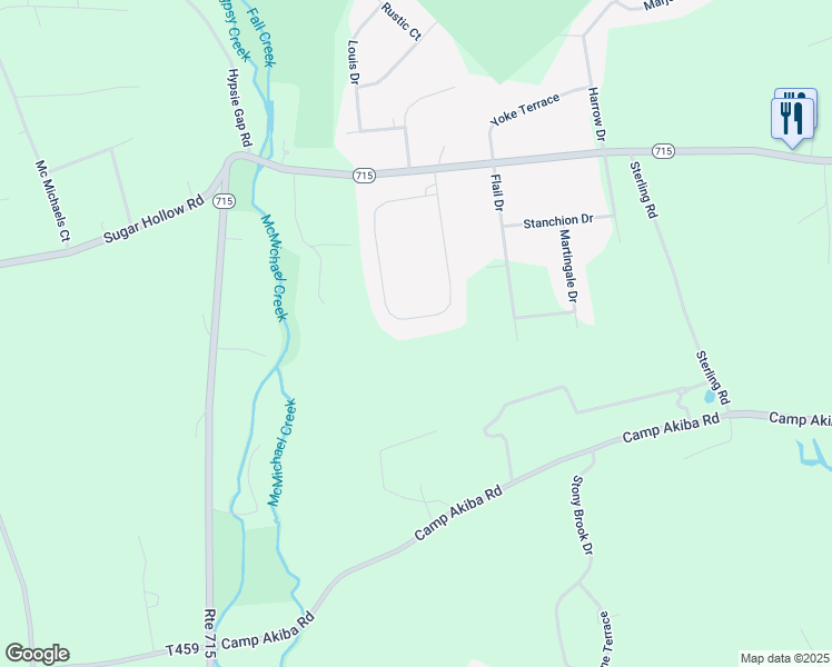 map of restaurants, bars, coffee shops, grocery stores, and more near 177 Chatham Hill Road in Stroudsburg