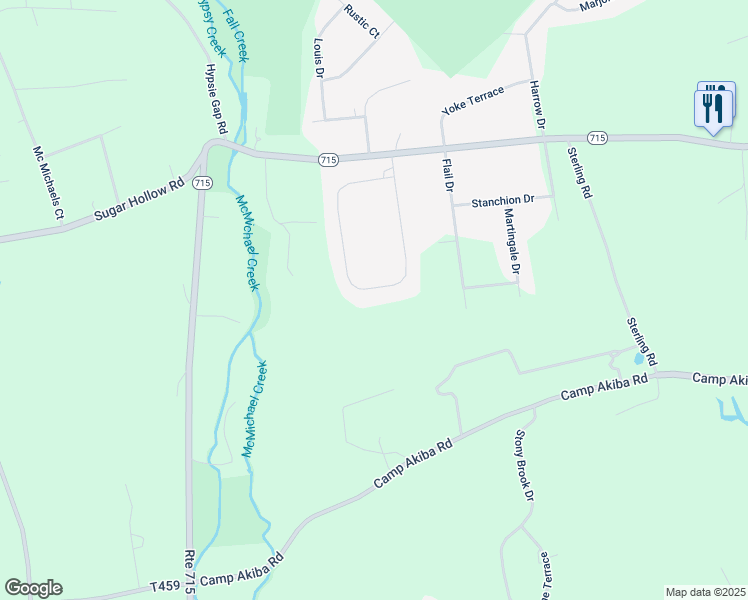 map of restaurants, bars, coffee shops, grocery stores, and more near 177 Chatham Hill Road in Stroudsburg