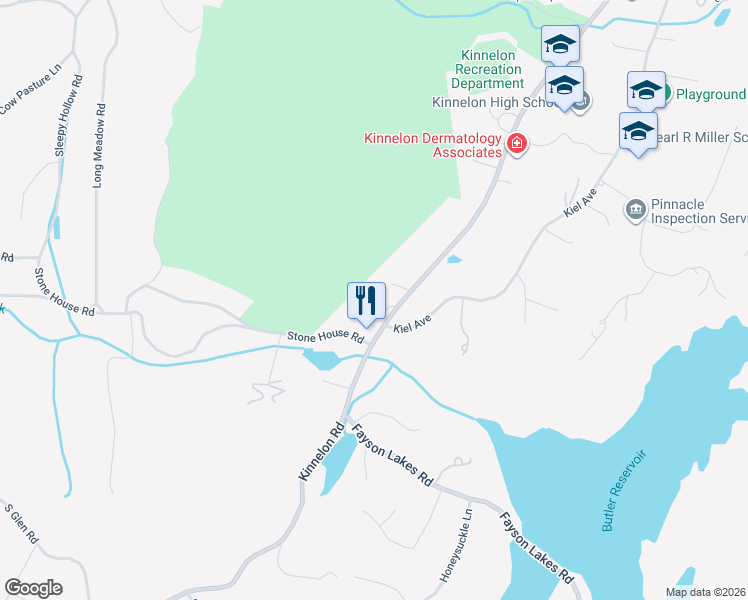 map of restaurants, bars, coffee shops, grocery stores, and more near 170 Kinnelon Road in Kinnelon