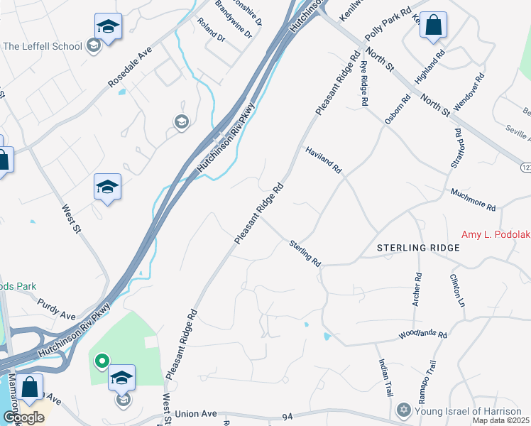 map of restaurants, bars, coffee shops, grocery stores, and more near 31 Delevan Lane in Harrison