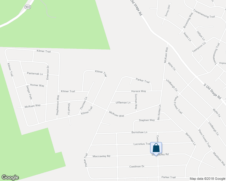 map of restaurants, bars, coffee shops, grocery stores, and more near 299 Parker Trail in Albrightsville