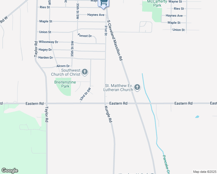 map of restaurants, bars, coffee shops, grocery stores, and more near 567 31st Street Southwest in Barberton