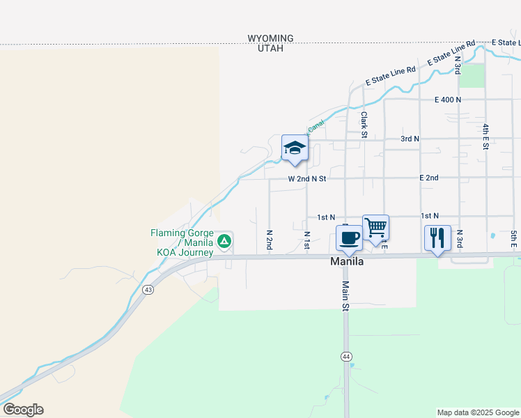 map of restaurants, bars, coffee shops, grocery stores, and more near 124 North Lakeview Drive in Manila