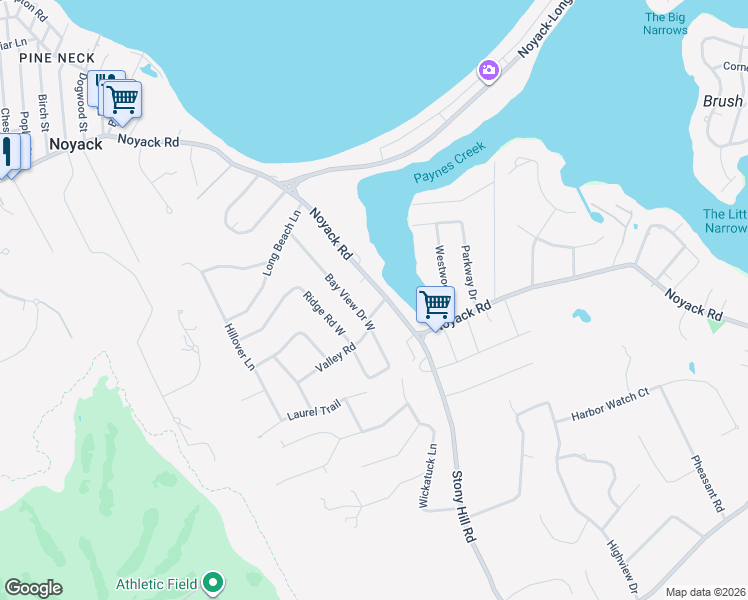 map of restaurants, bars, coffee shops, grocery stores, and more near 5 Valley Road in Sag Harbor
