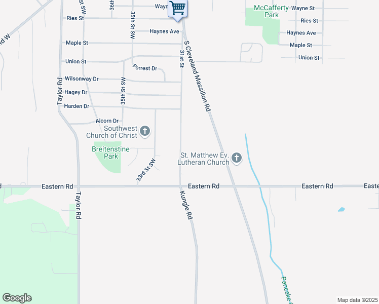 map of restaurants, bars, coffee shops, grocery stores, and more near 551 31st Street Southwest in Barberton