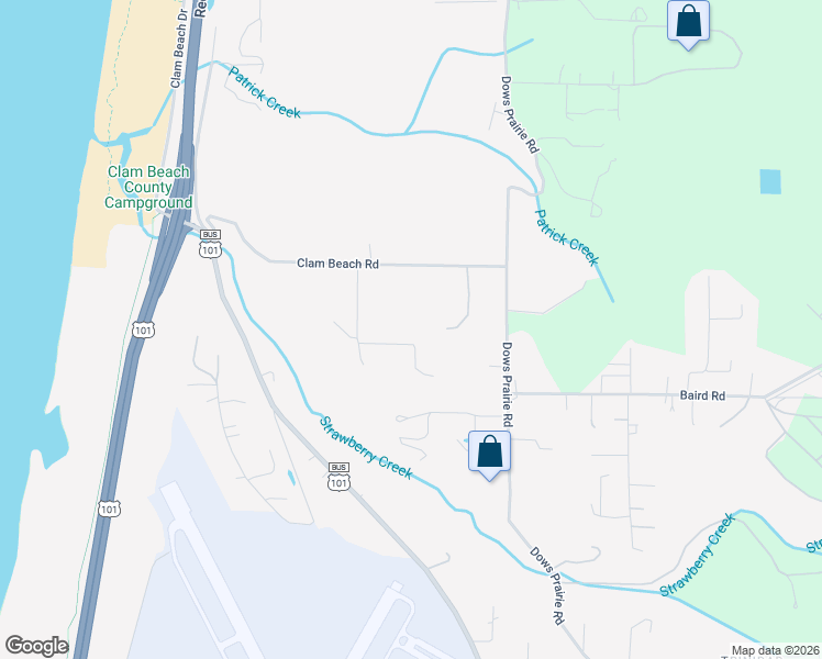 map of restaurants, bars, coffee shops, grocery stores, and more near 4622 Totten Lane in McKinleyville
