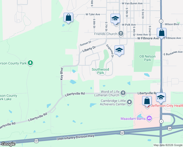map of restaurants, bars, coffee shops, grocery stores, and more near 1605 Southview Circle in Fairfield