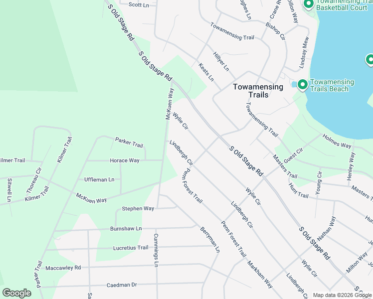 map of restaurants, bars, coffee shops, grocery stores, and more near in Towamensing Trails