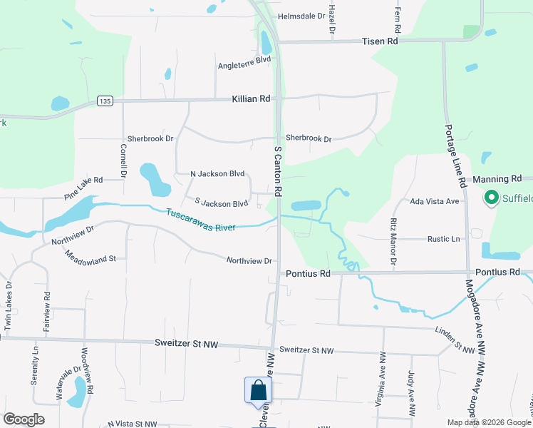 map of restaurants, bars, coffee shops, grocery stores, and more near 2898 Canton Road in Uniontown