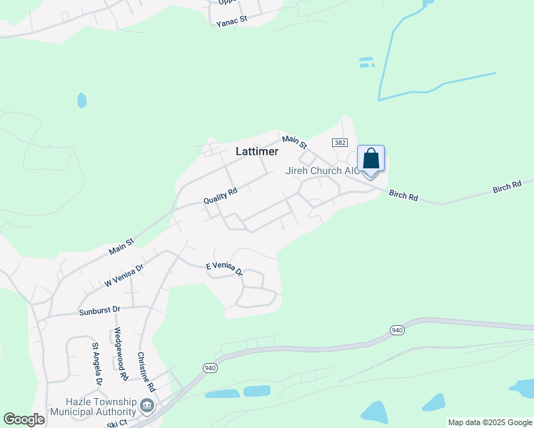 map of restaurants, bars, coffee shops, grocery stores, and more near 46 Garrison Road in Lattimer