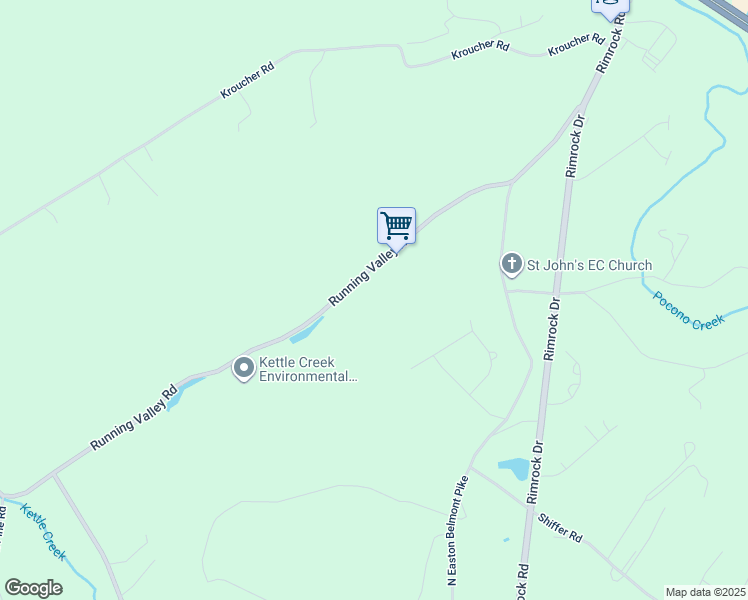 map of restaurants, bars, coffee shops, grocery stores, and more near 8406 Running Valley Road in Stroudsburg