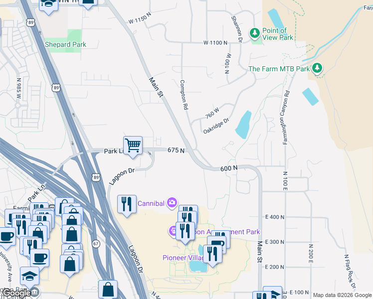 map of restaurants, bars, coffee shops, grocery stores, and more near 208 Park lane in Farmington