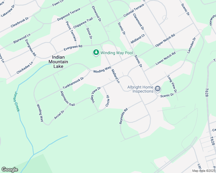 map of restaurants, bars, coffee shops, grocery stores, and more near 166 Valley View Drive in ALBRIGHTSVLLE